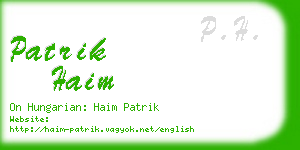 patrik haim business card